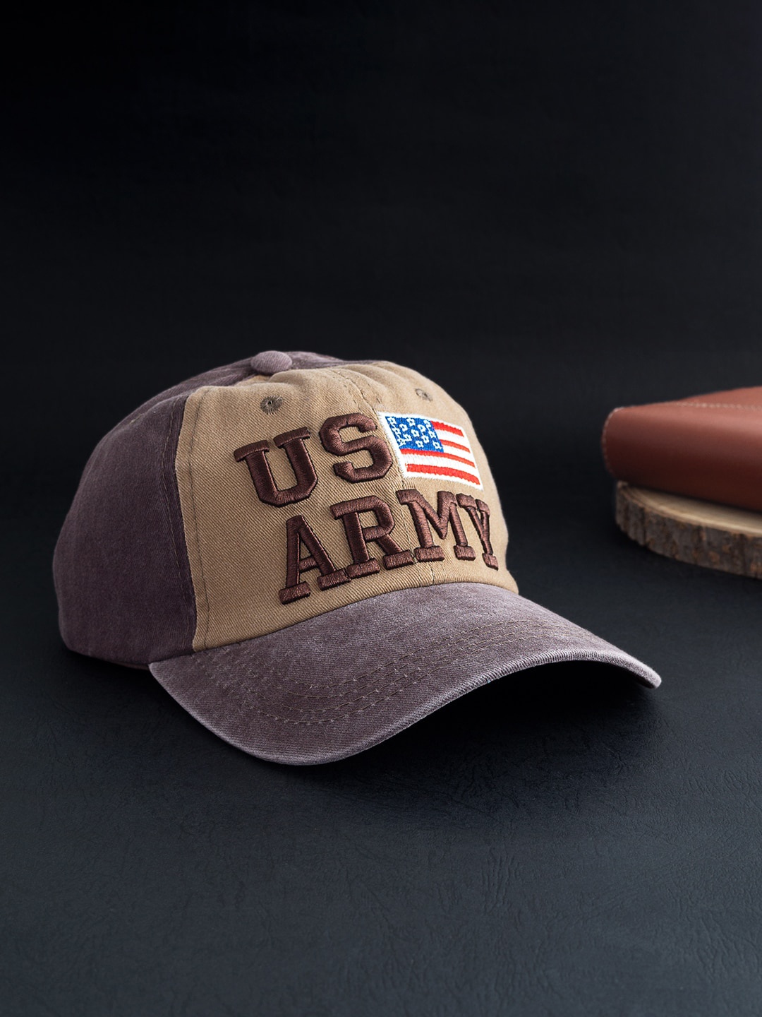 

Golden Peacock Unisex Brown Embroidered Baseball Cap