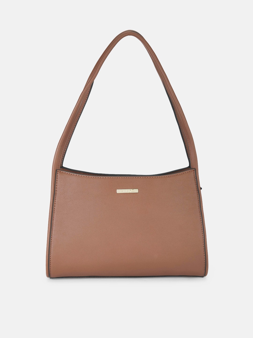 

Forever Glam by Pantaloons Tan Leather Structured Shoulder Bag