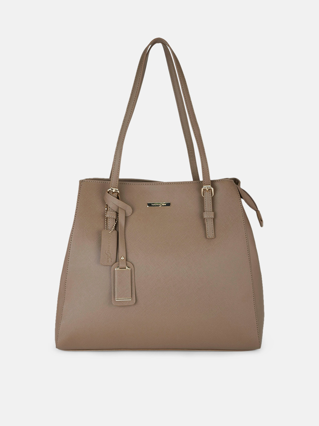 

Forever Glam by Pantaloons Brown Solid Leather Structured Shoulder Bag