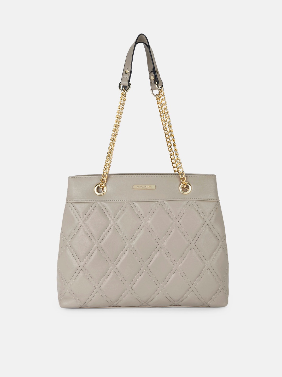 

Forever Glam by Pantaloons Beige Quilted Structured Shoulder Bag