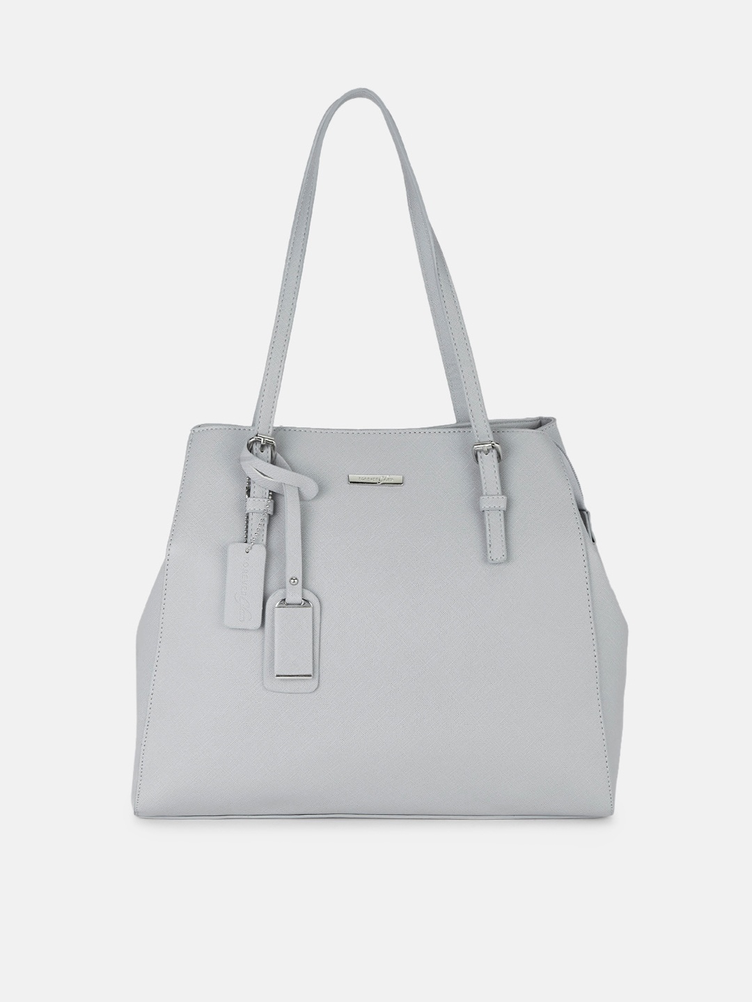 

Forever Glam by Pantaloons Grey Leather Swagger Shoulder Bag with Tasselled