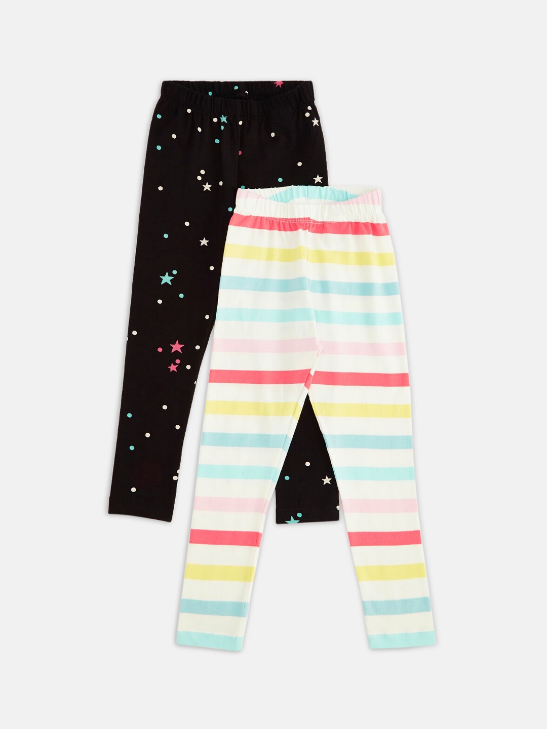

Pantaloons Junior Girls Pack of 2 Black & White Ankle-Length Leggings