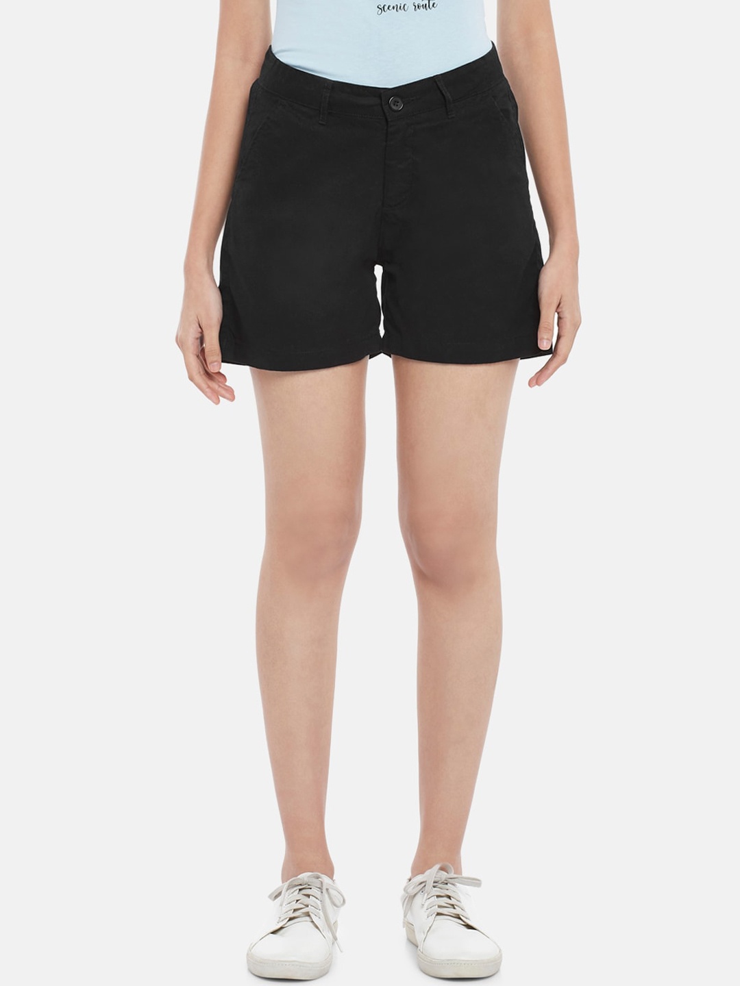 

Honey by Pantaloons Women Black Solid Shorts