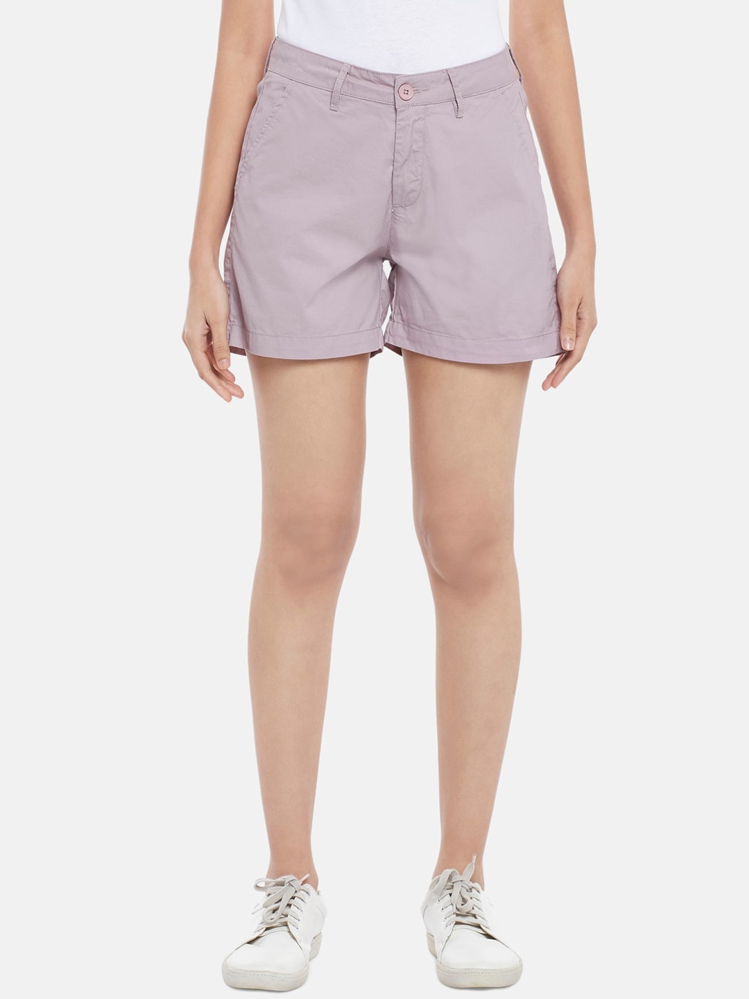 

Honey by Pantaloons Women Mauve Solid Shorts