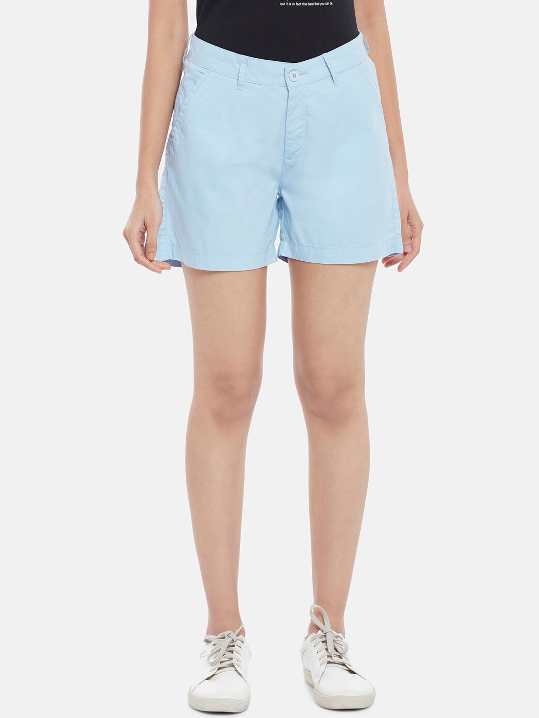 

Honey by Pantaloons Women Blue Solid Shorts