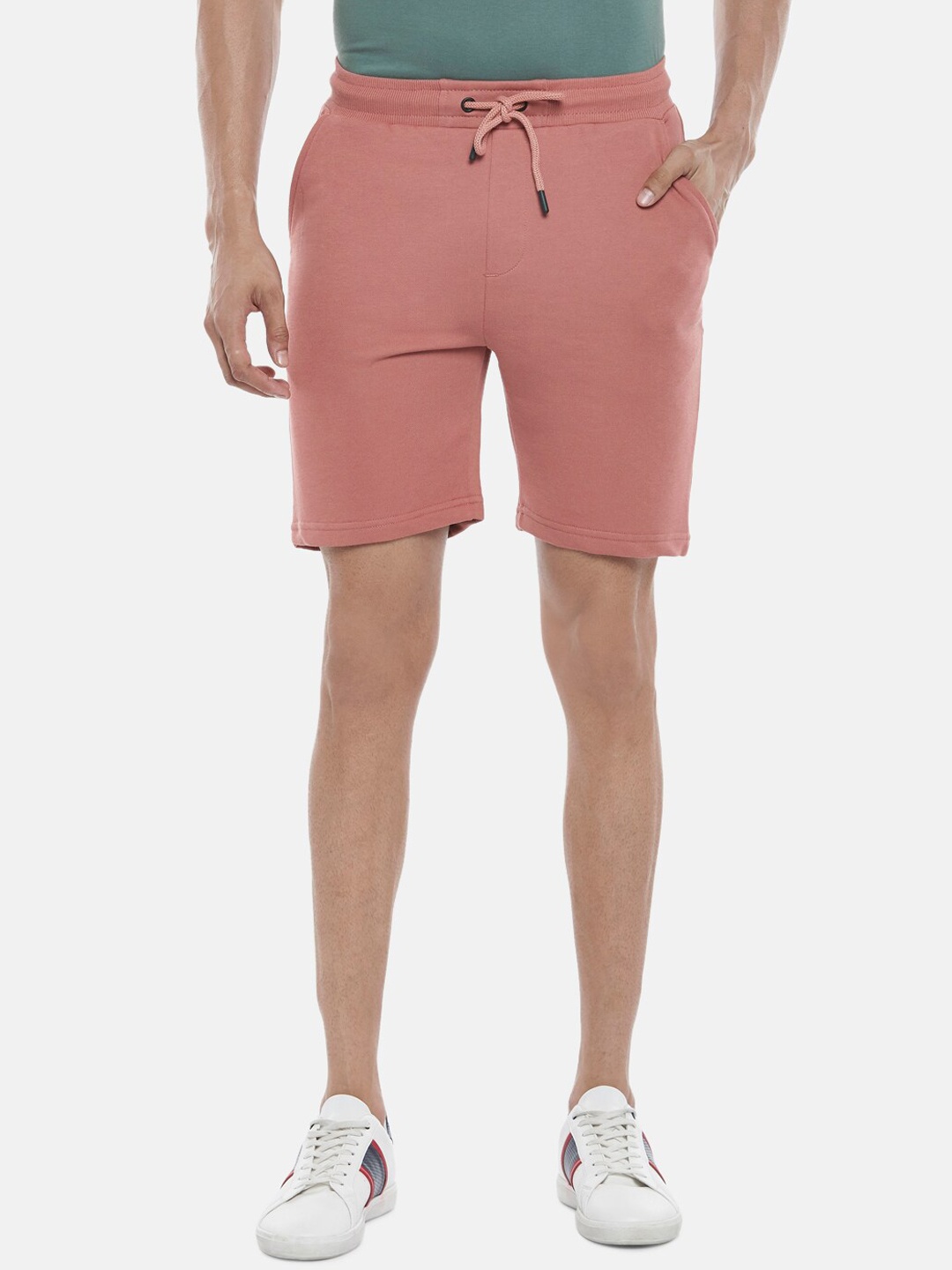 

Urban Ranger by pantaloons Men Coral Solid Slim Fit Shorts