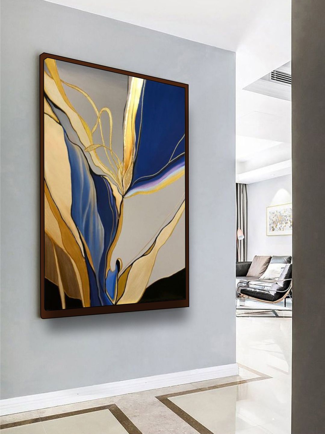 

The Art House Brown & Blue Abstract Painting Wall Art