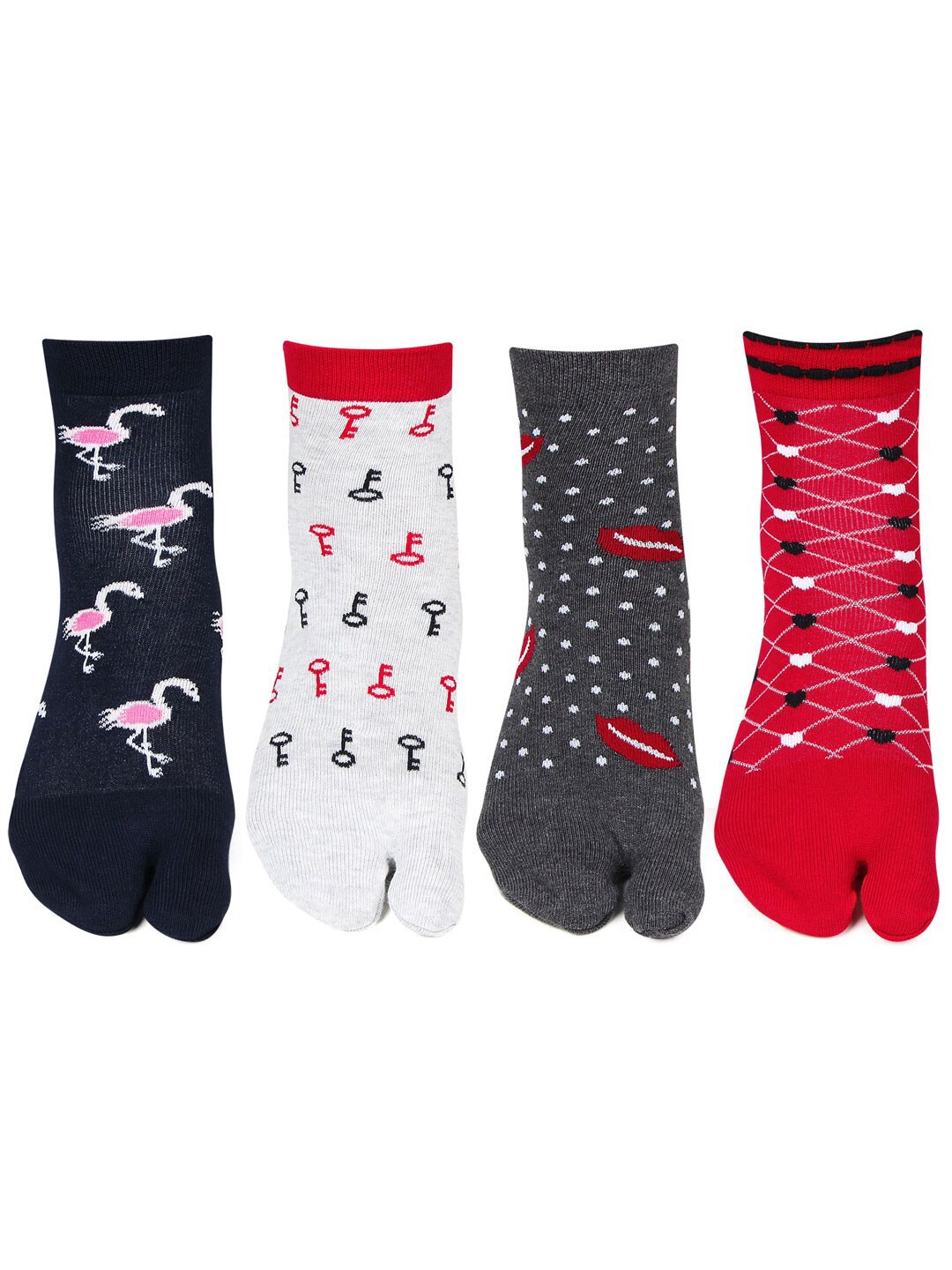 

Bonjour Women Pack Of 4 Assorted Ankle-Length Socks
