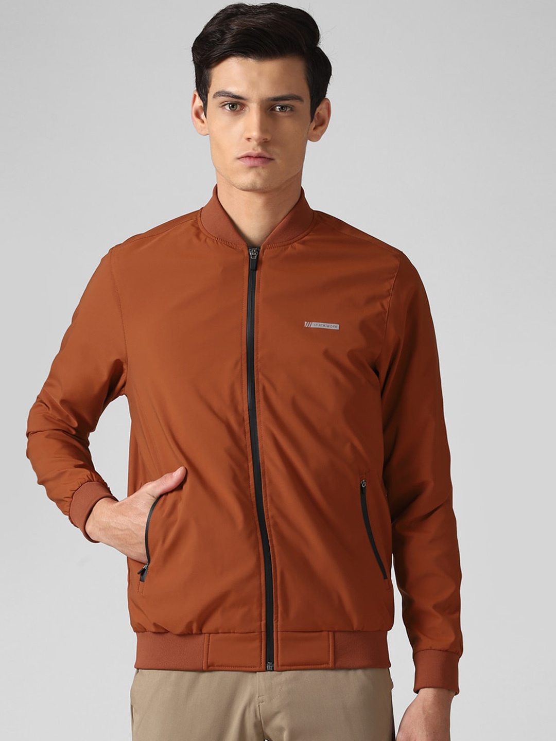 

Louis Philippe Sport Men Orange Bomber Jacket