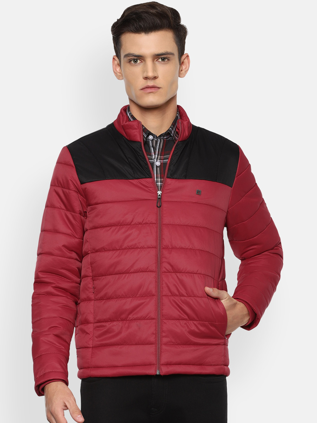 

Louis Philippe Sport Men Maroon Colourblocked Puffer Jacket