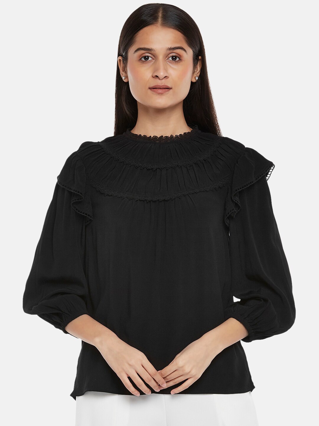 

Honey by Pantaloons Women Black Solid Top