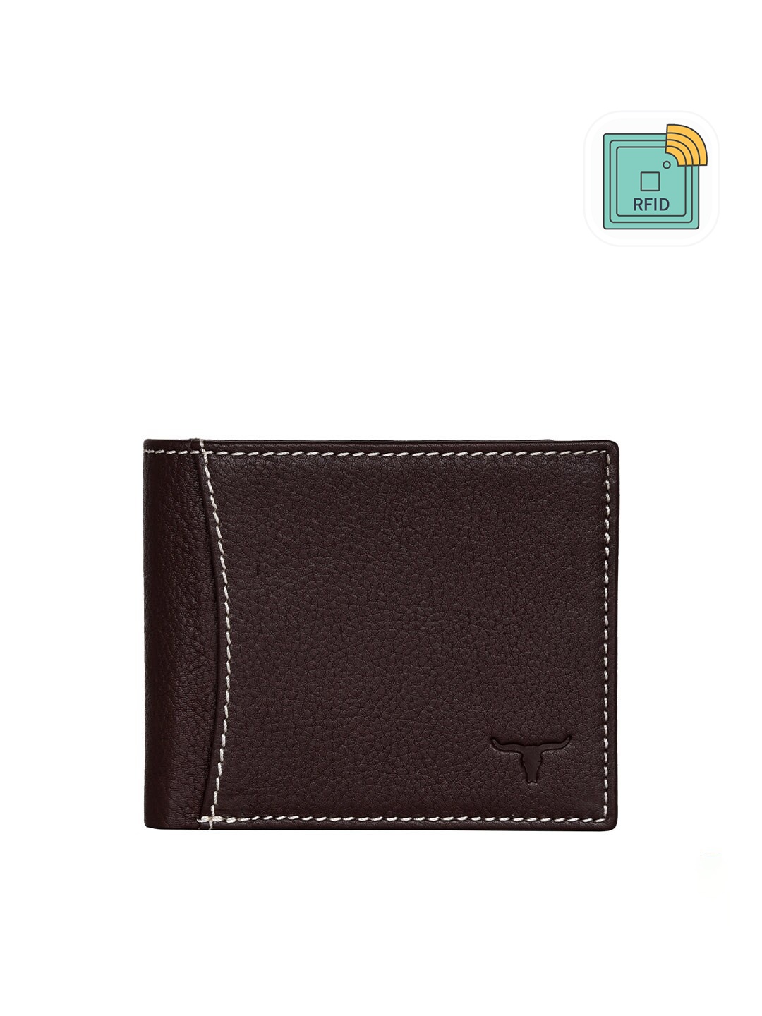 

URBAN FOREST Men Brown Leather Two Fold Wallet