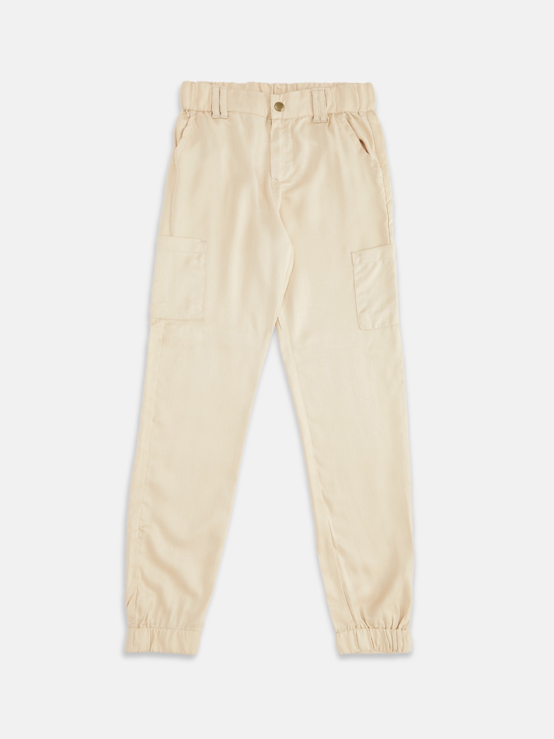 

Pantaloons Junior Girls Beige Solid Jogger Trouser