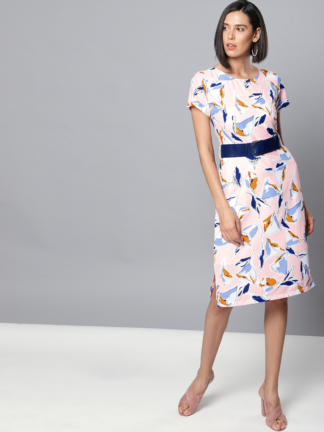 

Tokyo Talkies Women Pink Printed Sheath Dress