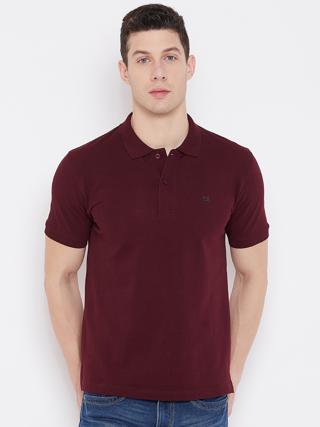 

Okane Men Regular Fit Maroon Polo Collar T-shirt