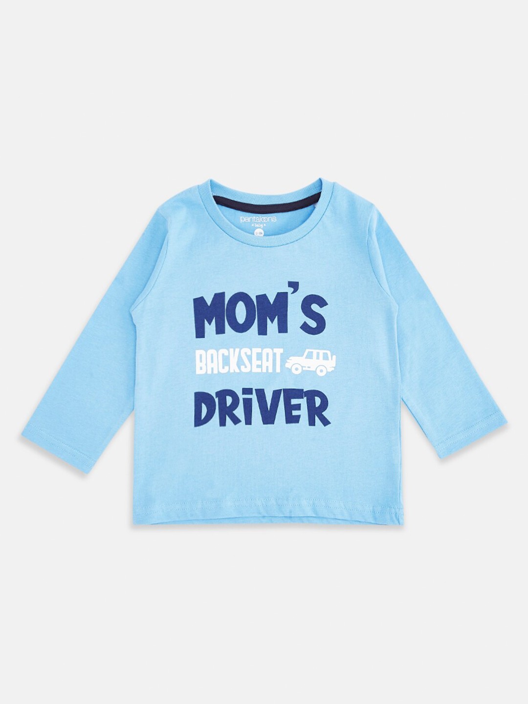 

Pantaloons Baby Boys Blue Typography Printed T-shirt