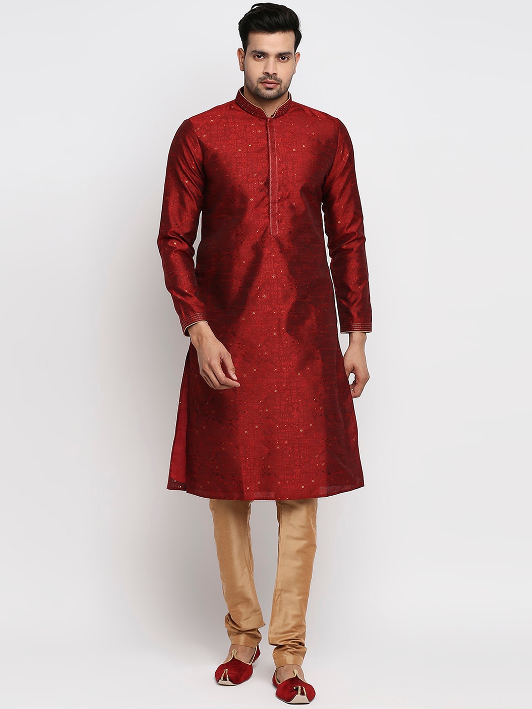 

Ethnicity Men Maroon Kurta