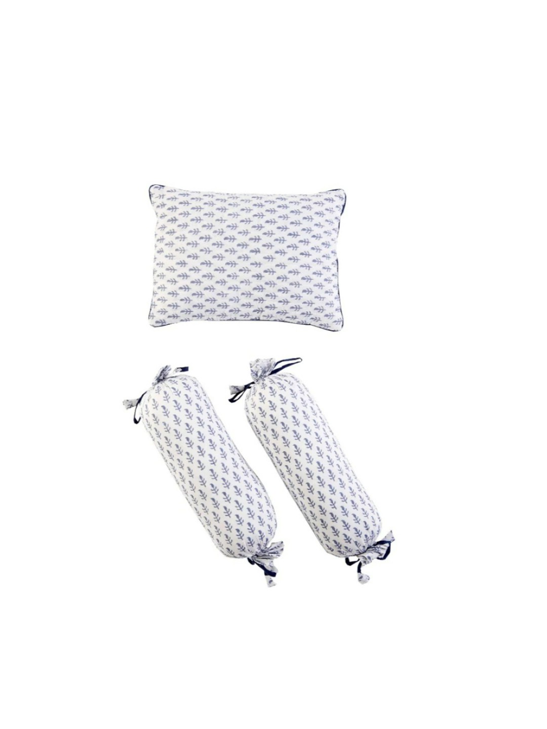 

Malabar Baby Block Printed Baby Pillow and Bolster Set - Fort, Blue