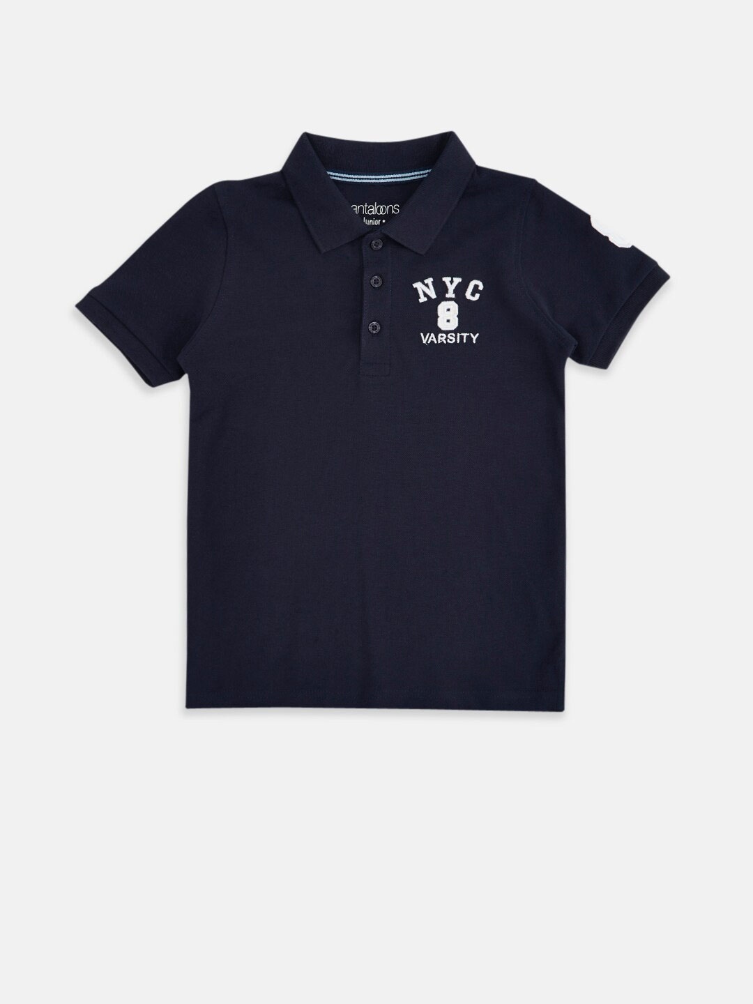 

Pantaloons Junior Boys Navy Blue Polo Collar T-shirt