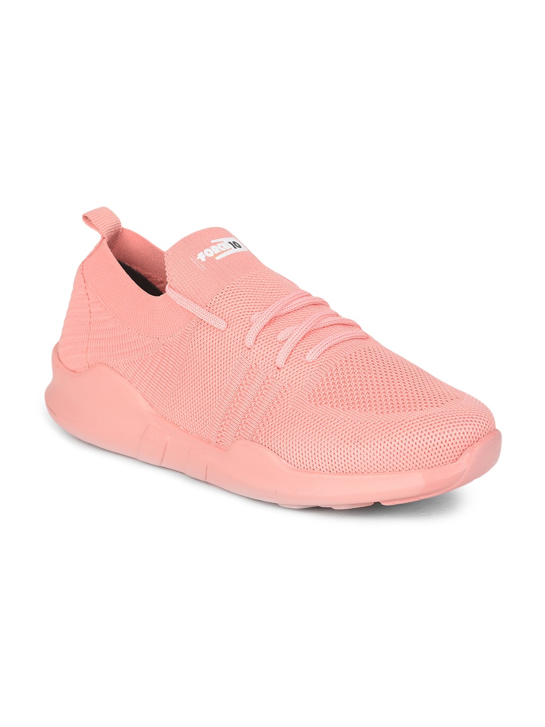 

Liberty Women Peach-Coloured Textured PU Sneakers