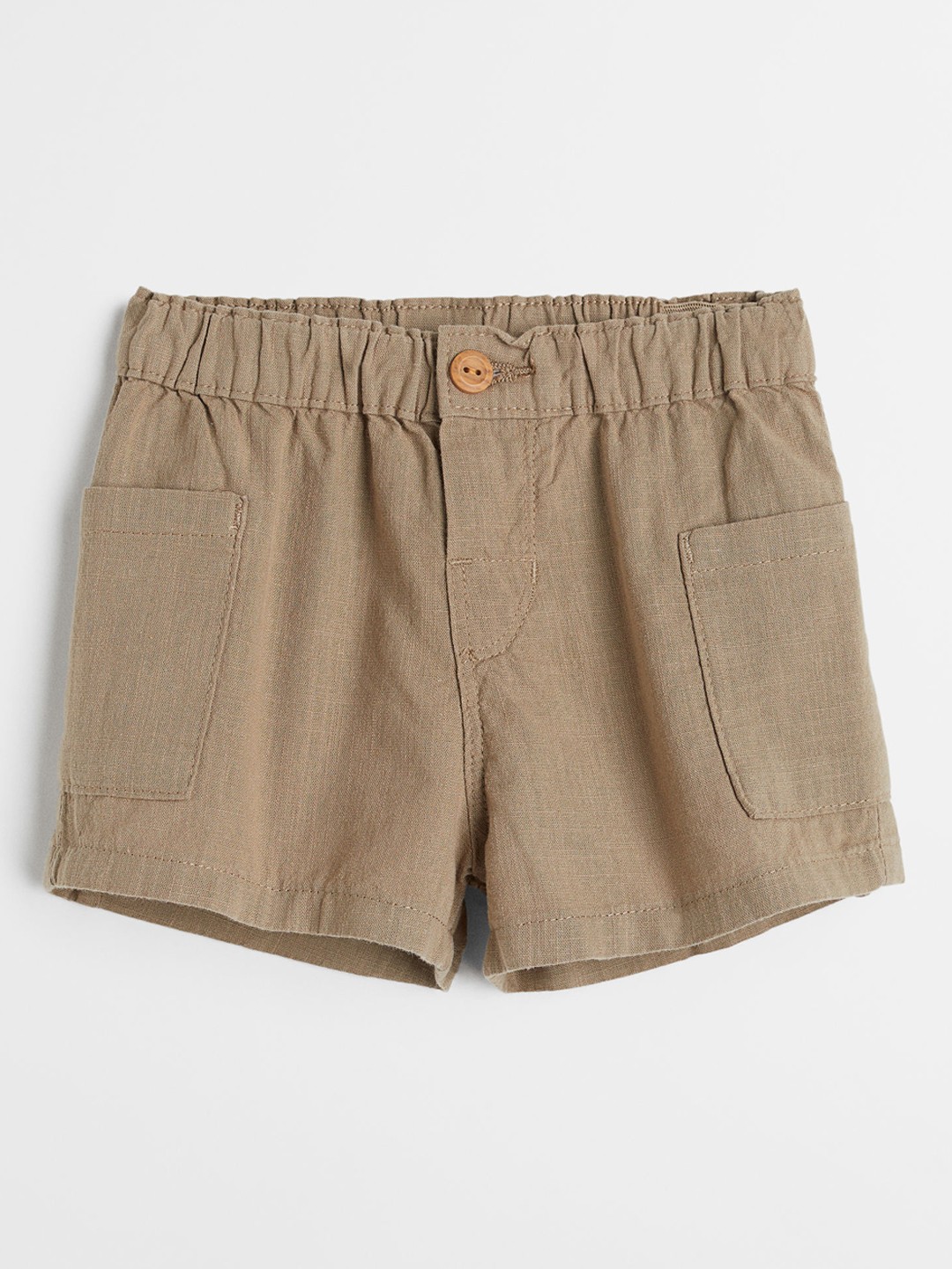 

H&M Boys Beige & Brown Pure Cotton Patch-Pocket Shorts
