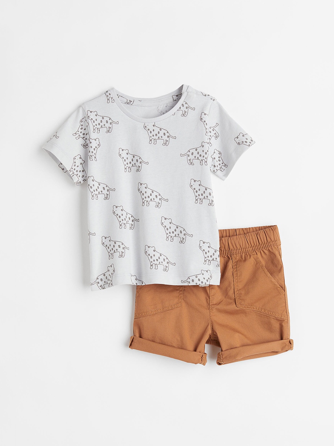 

H&M Brown & Grey 2-Piece Cotton Set