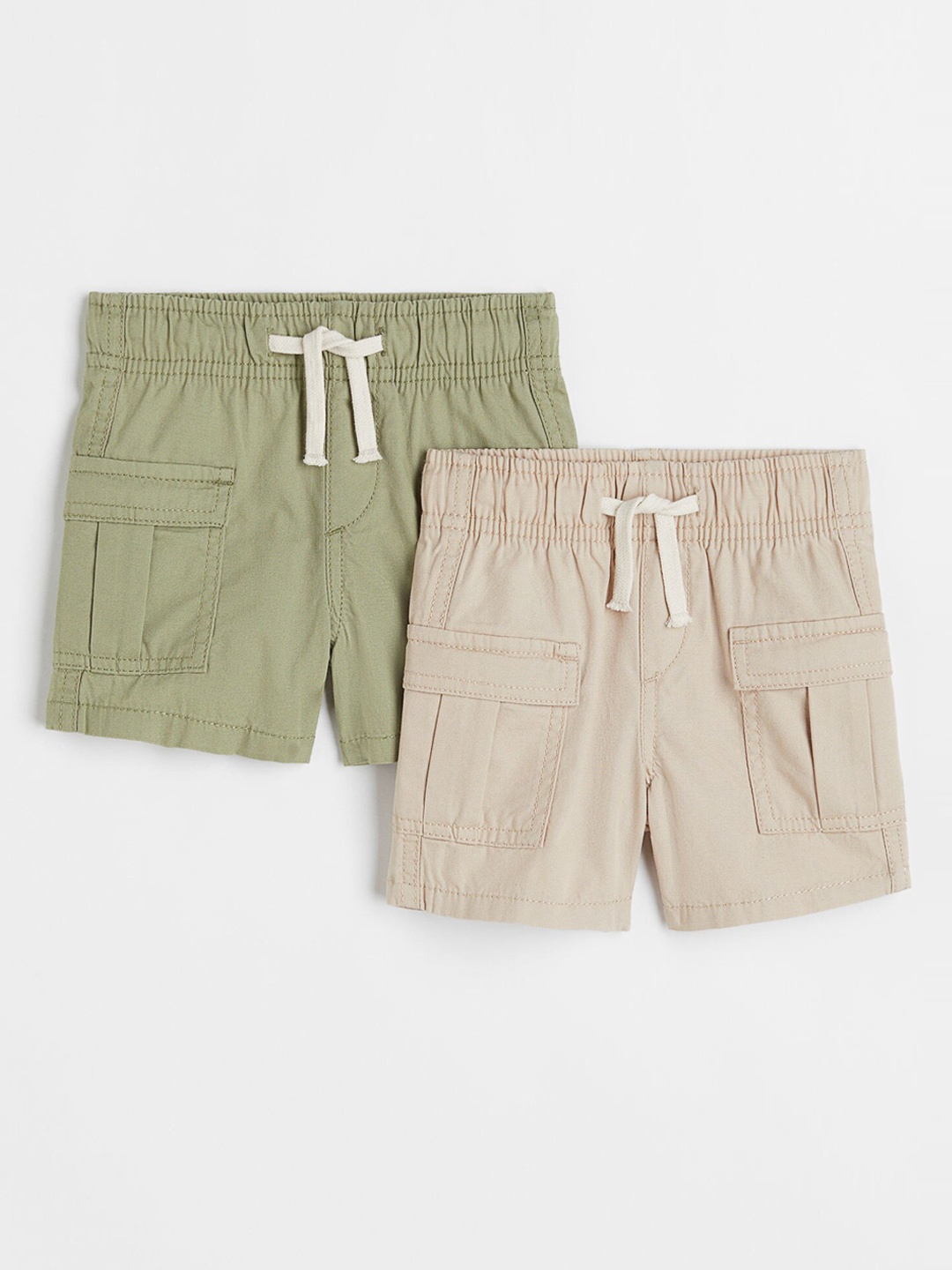 

H&M Boys Beige 2-Pack Cotton Cargo Shorts
