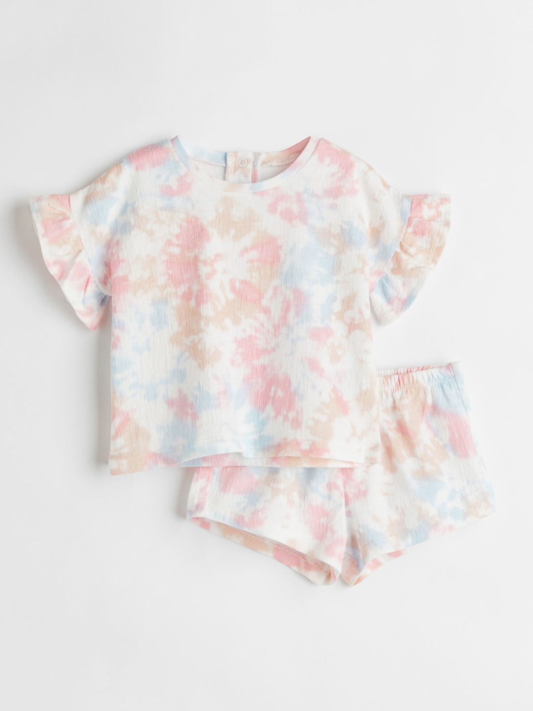 

H&M Girls Multicoloured Dyed Top with Shorts, Multi