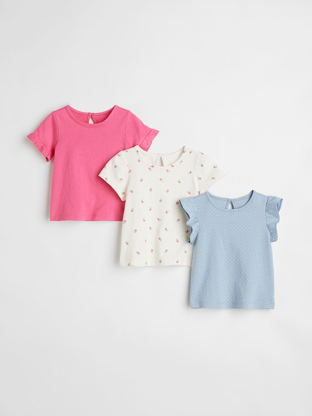 

H&M Girls Blue & Pink 3-Pack Cotton Tops