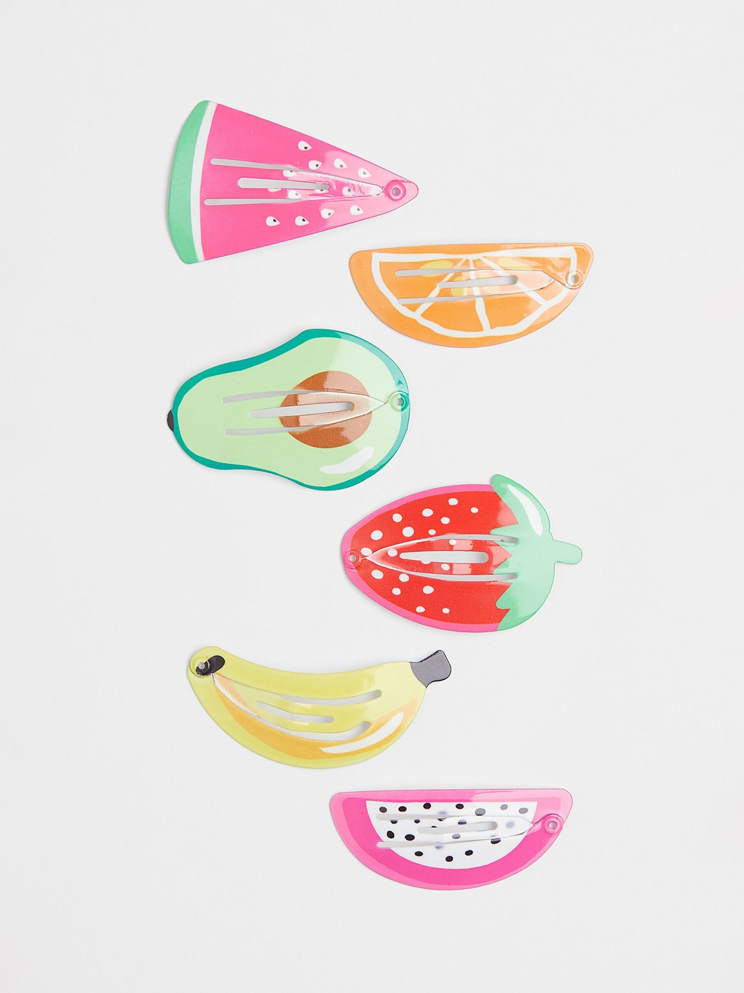 

H&M Girls Green & Pink Set of 6 Printed Hair Clips
