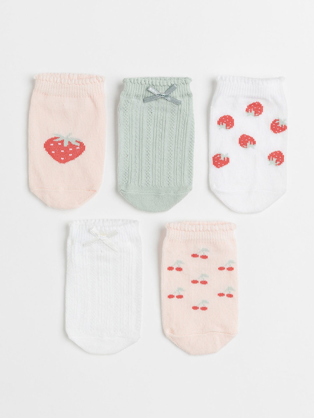 

H&M Infants Girls 5-Pack Trainer Socks, Green