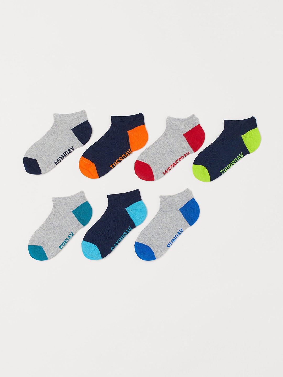 

H&M Boys Grey & Black Pack Of 7 Trainer Socks