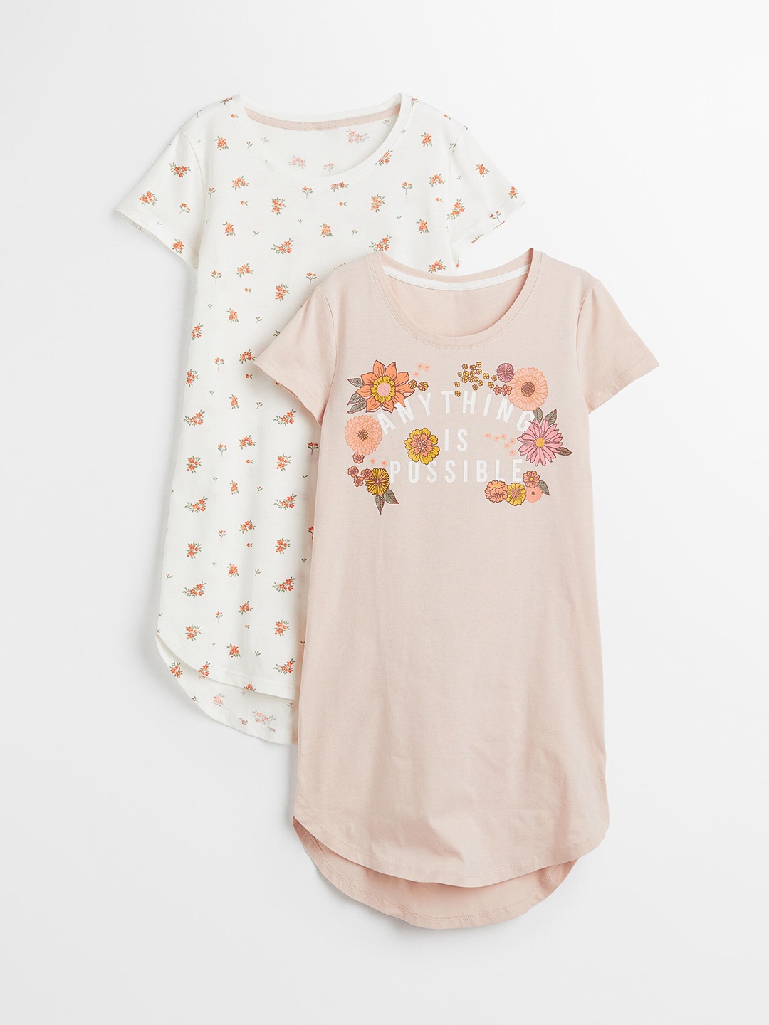 

H&M Girls White & Peach-Coloured 2-Pack Nightdresses