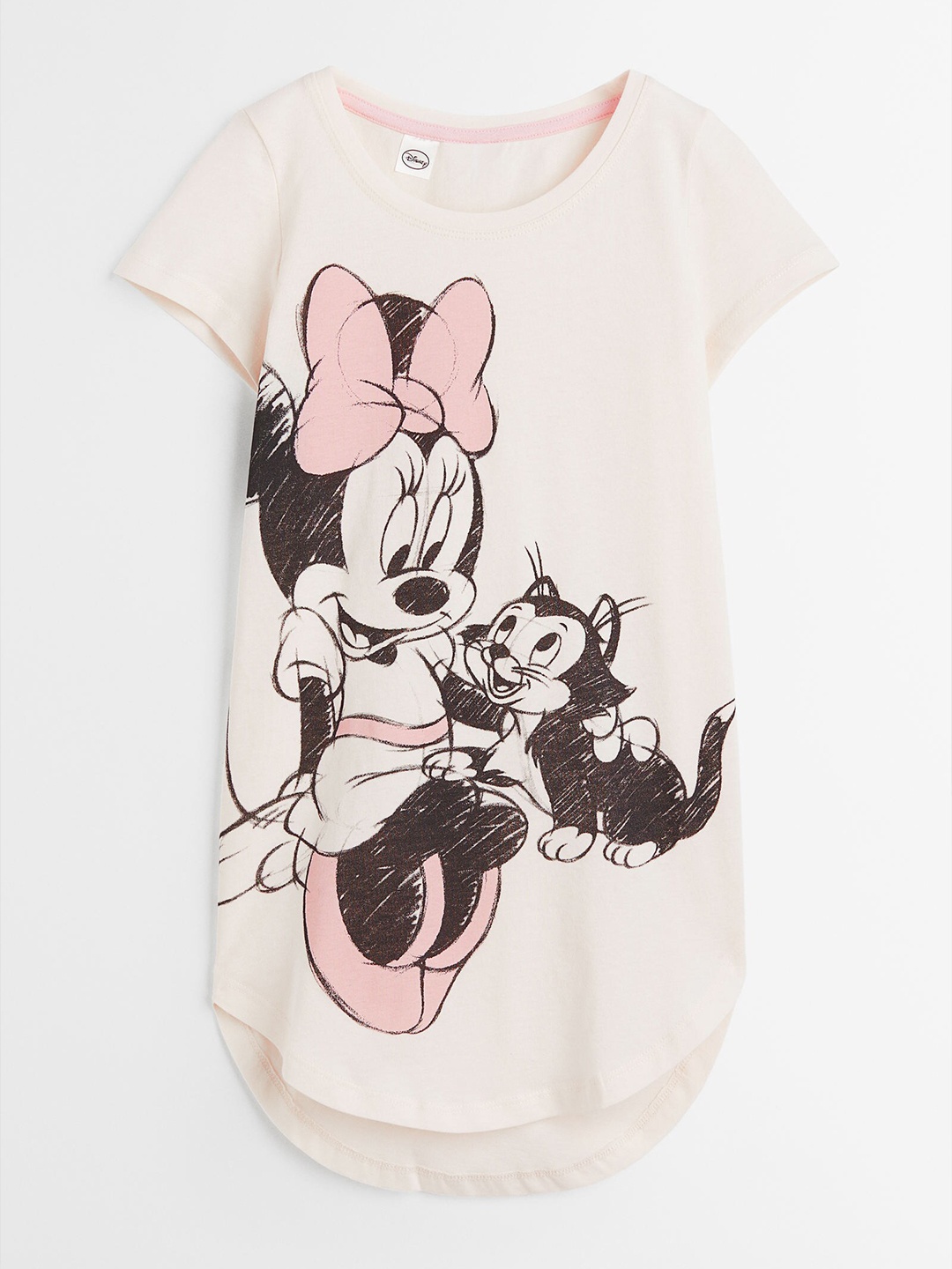 

H&M Girls Off White Printed Cotton T-Shirt Nightdress