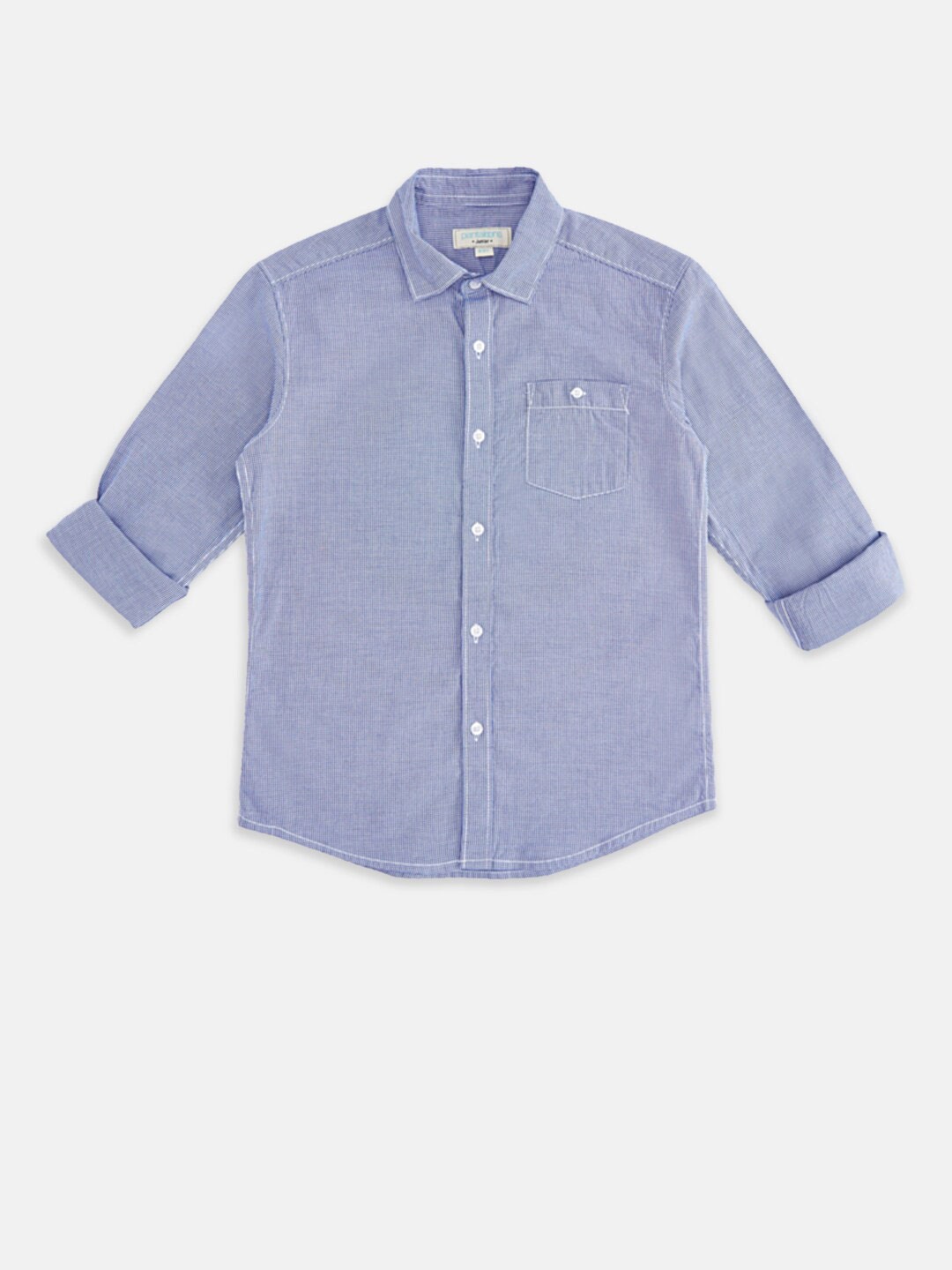 

Pantaloons Junior Boys Blue Micro Checked Shirt