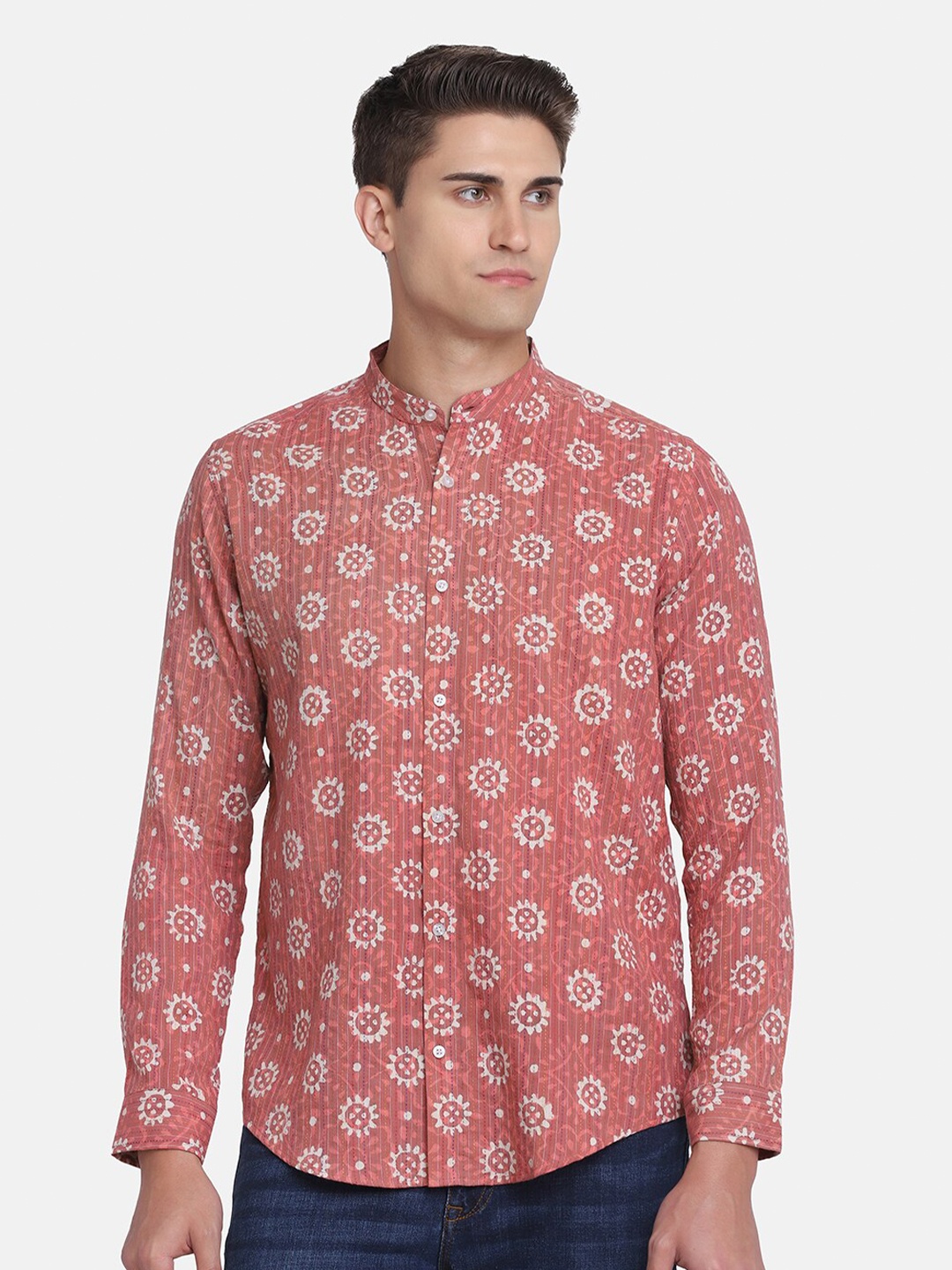 

JJAAGG T Men Coral Printed Cotton Casual Shirt