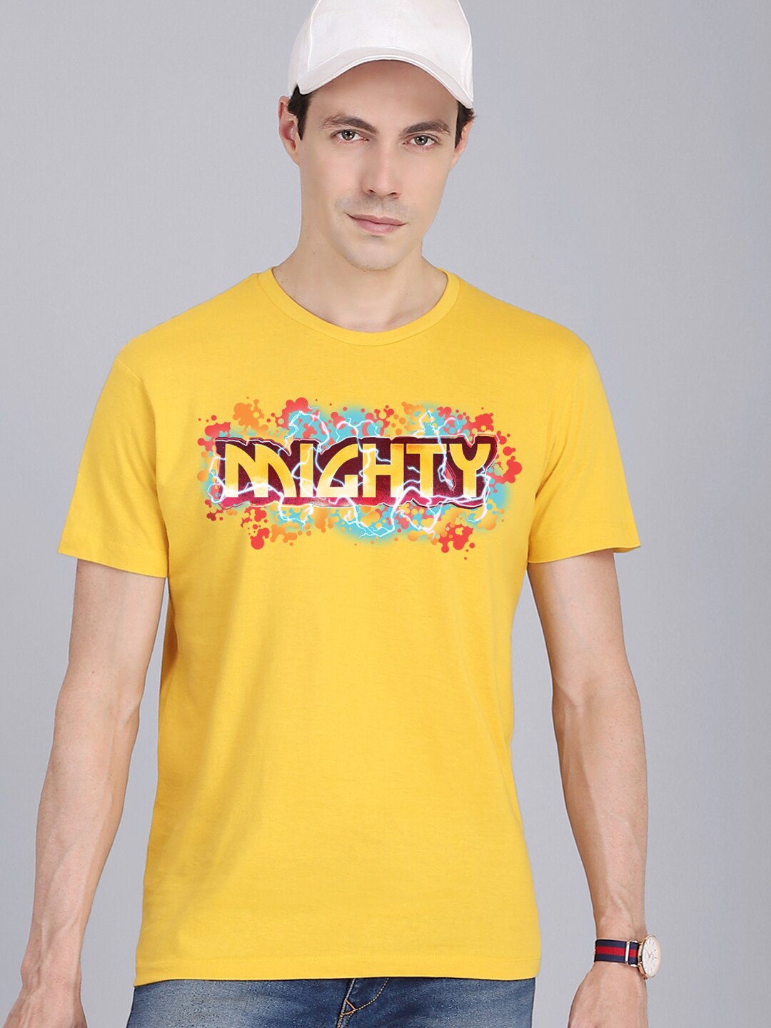 

Free Authority Men Yellow Thor Love & Thunder Printed Pure Cotton T-shirt