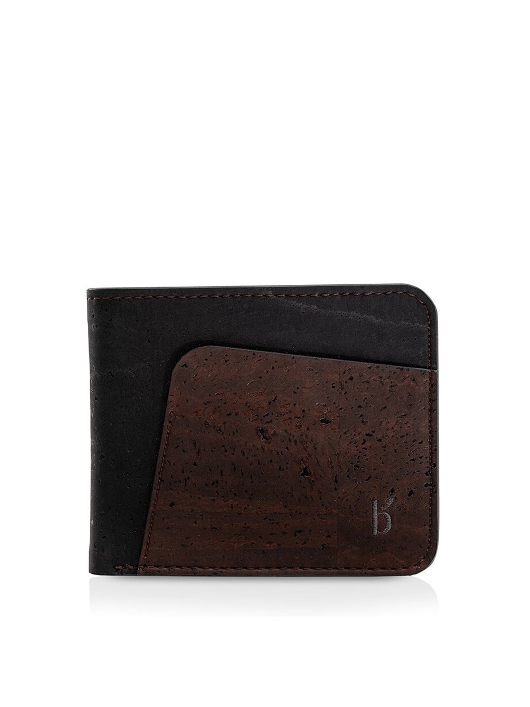 

Beej Men Black & Brown Textured Two Fold Wallet