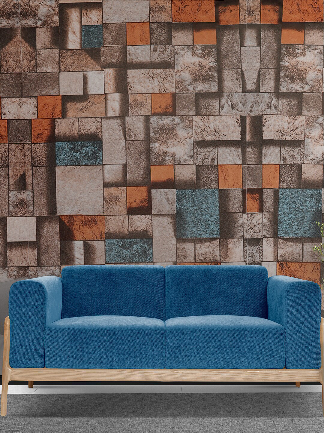 

Rubix Home Brown & Orange Printed Wallpaper, Black