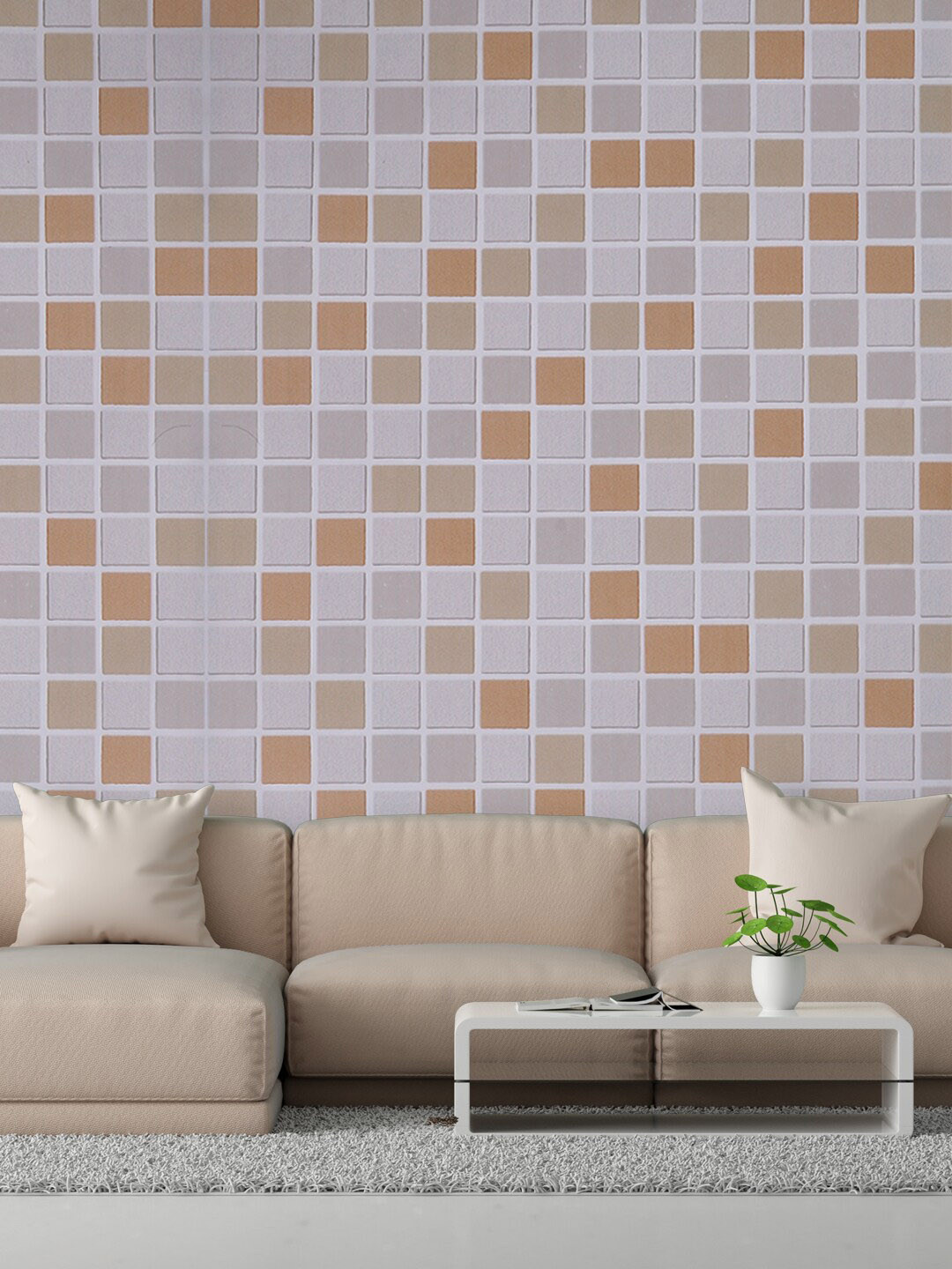

Rubix Home Grey & Brown Geometric Printed Wallpaper