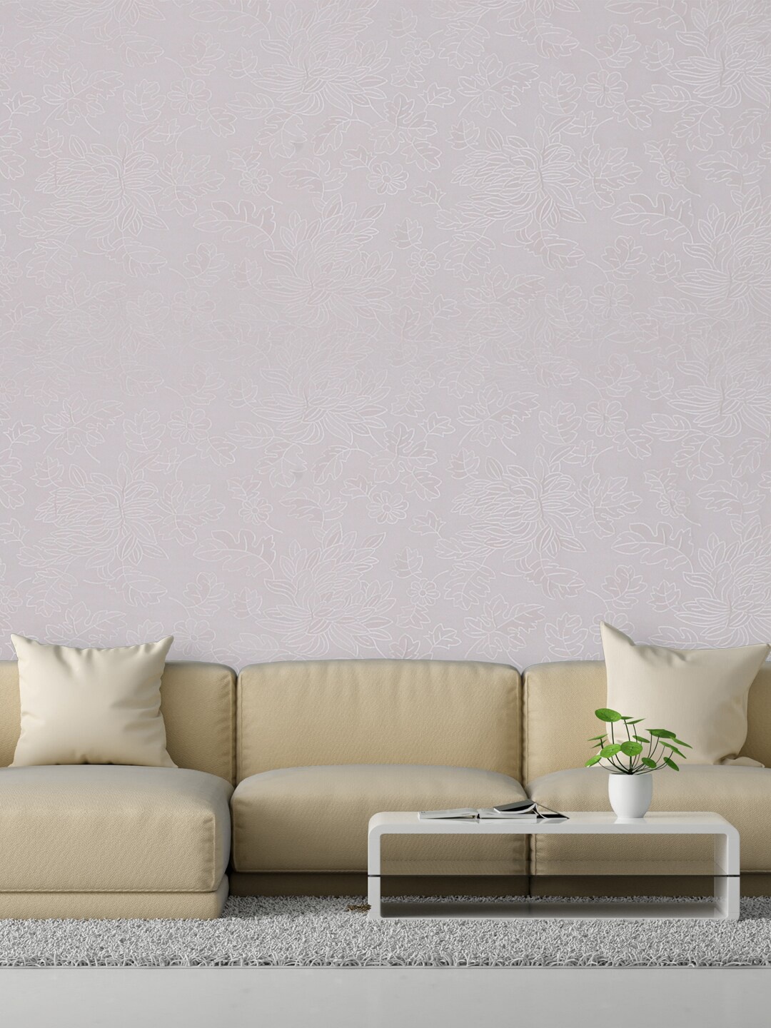 

Rubix Home Silver Floral Printed Wallpaper