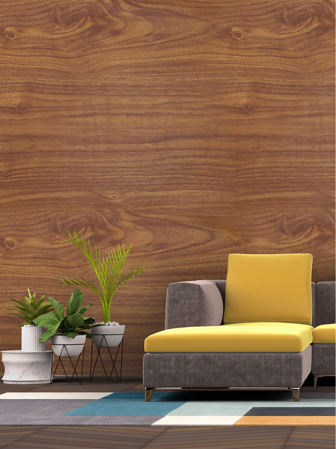 

Rubix Home Brown Wooden Printed Wallpaper