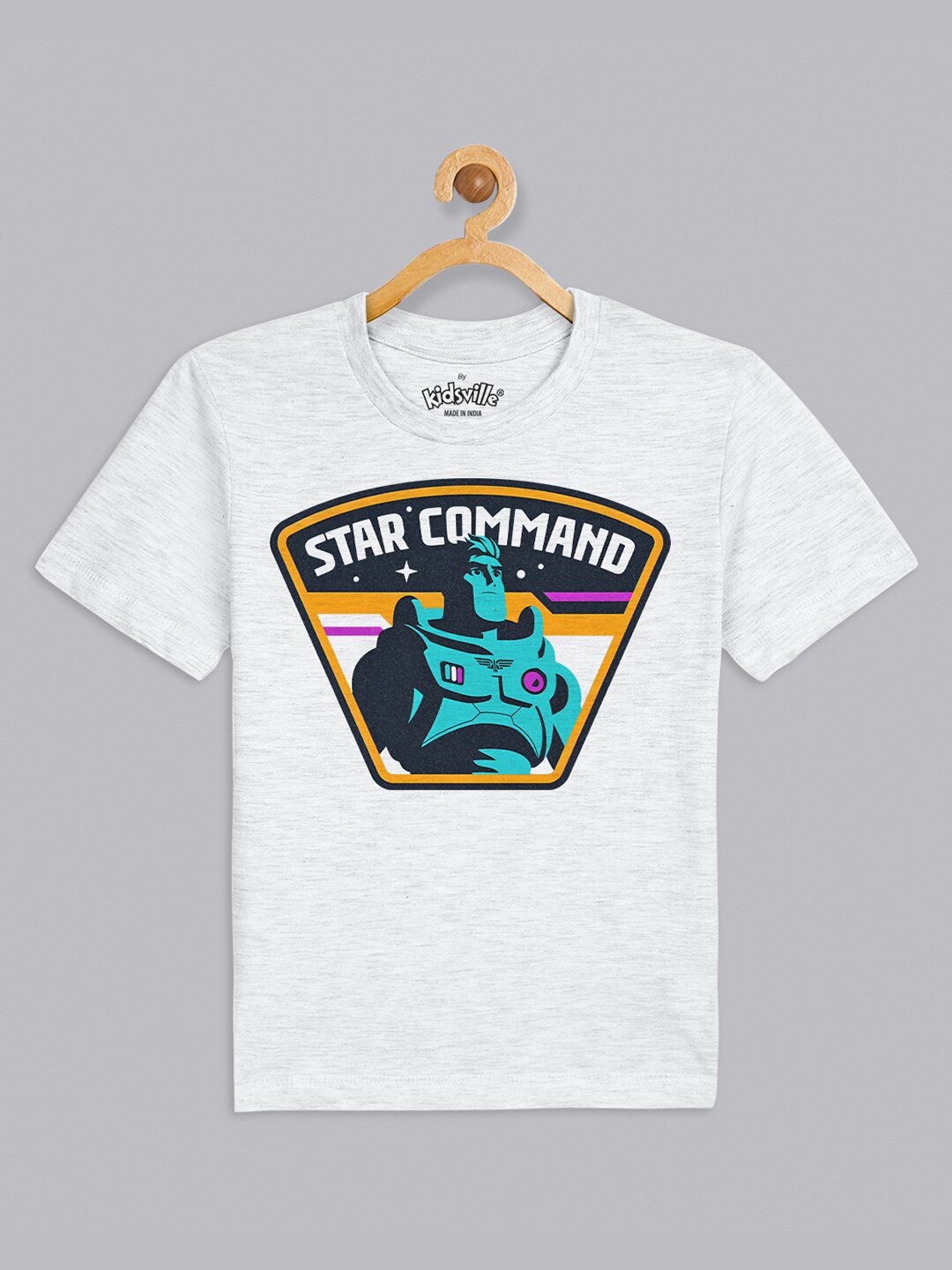 

Kids Ville Boys Grey & Blue Sports Printed T-shirt