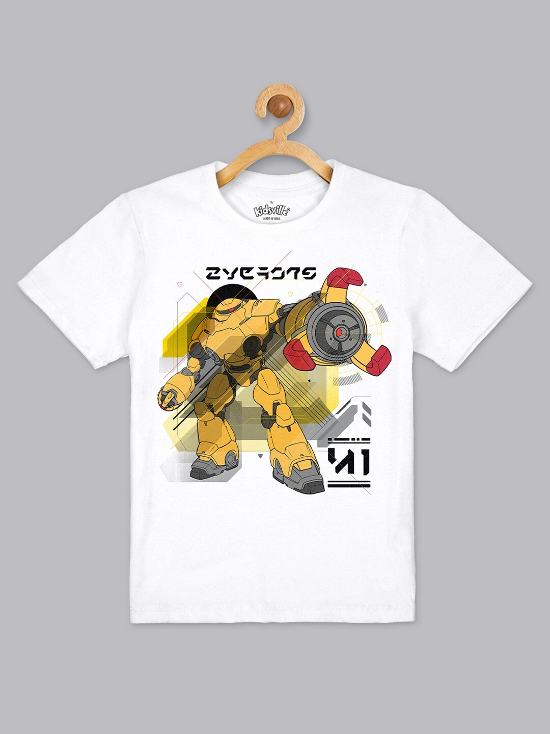 

Kids Ville Boys White Printed Pure Cotton T-shirt