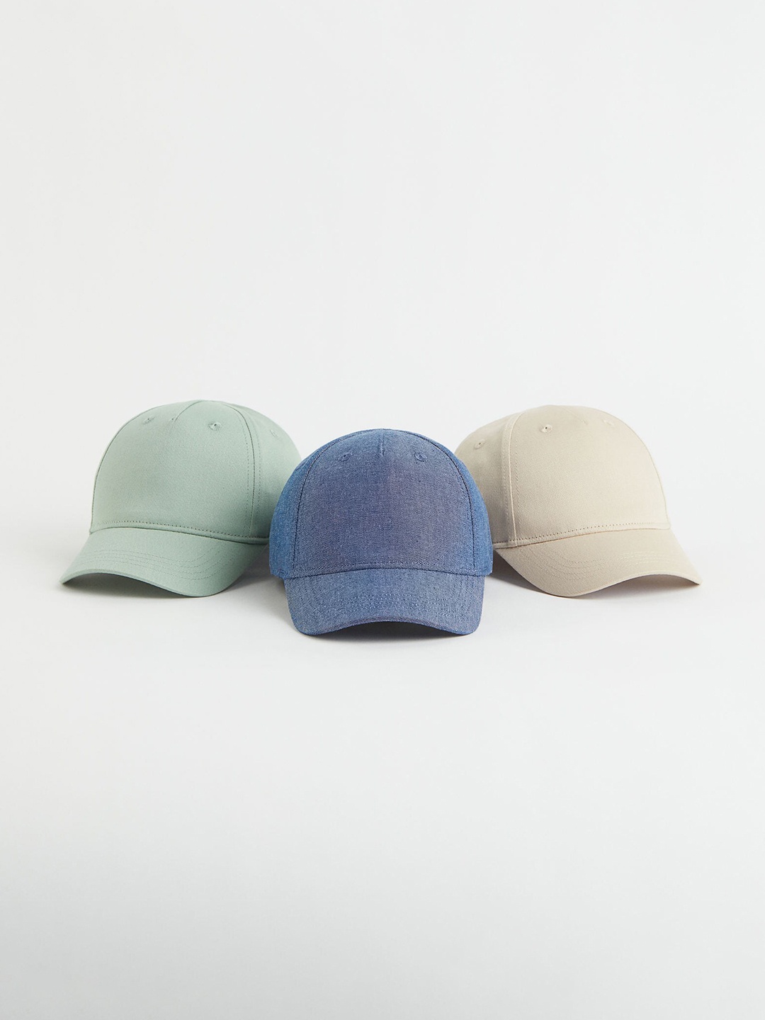 

H&M Boys Beige & Blue 3-pack cotton caps