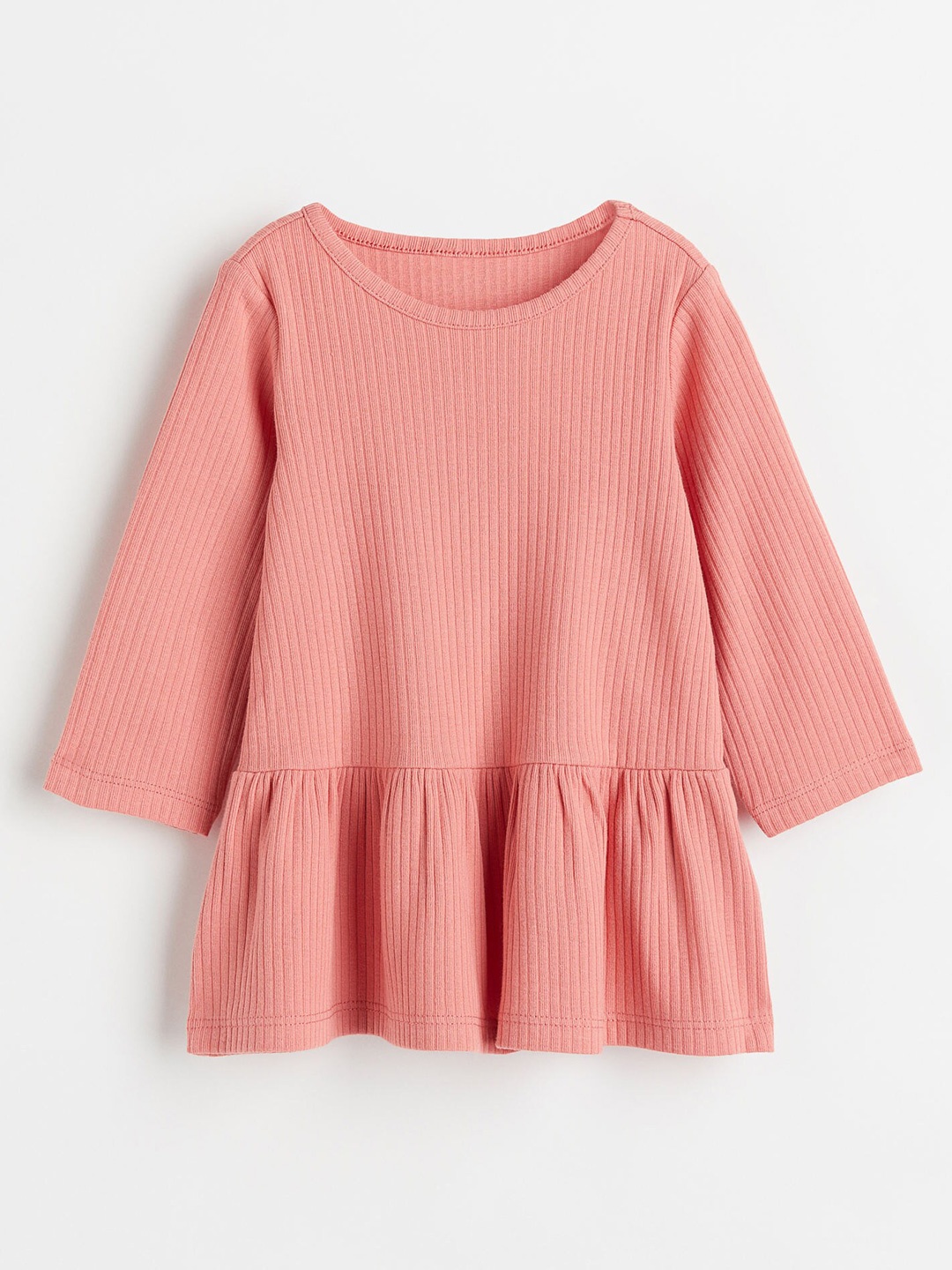 

H&M Girls Pink Full Sleeves Drop-Waist Dress