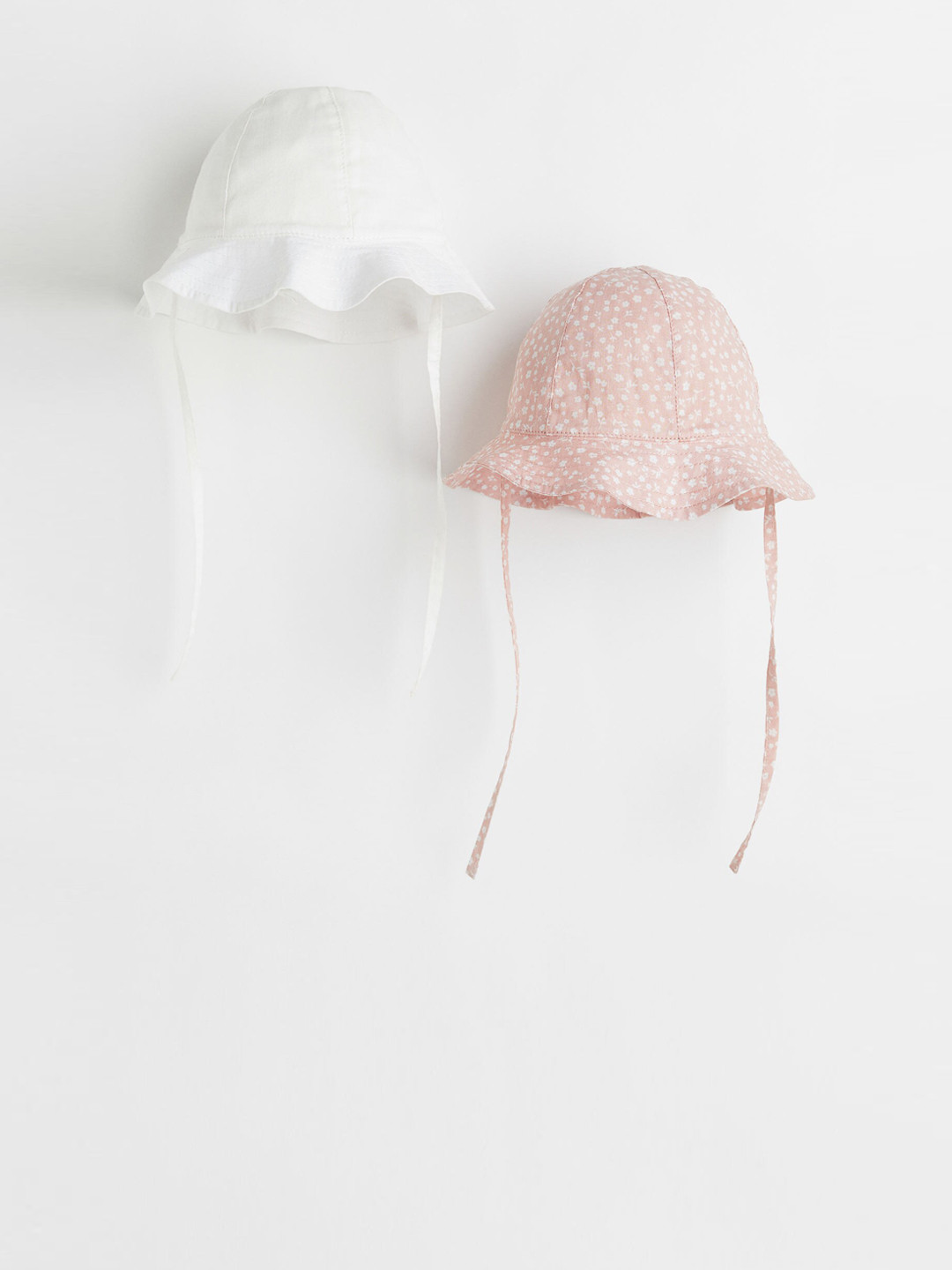 

H&M Girls Pink & White 2-Pack Cotton Sun Hats