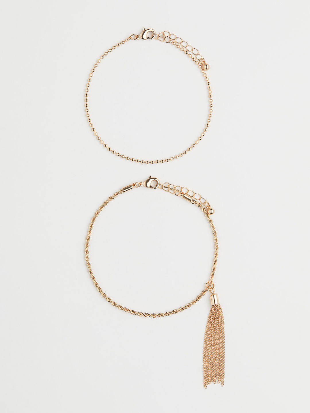 

H&M 2-Pack Anklets, Gold