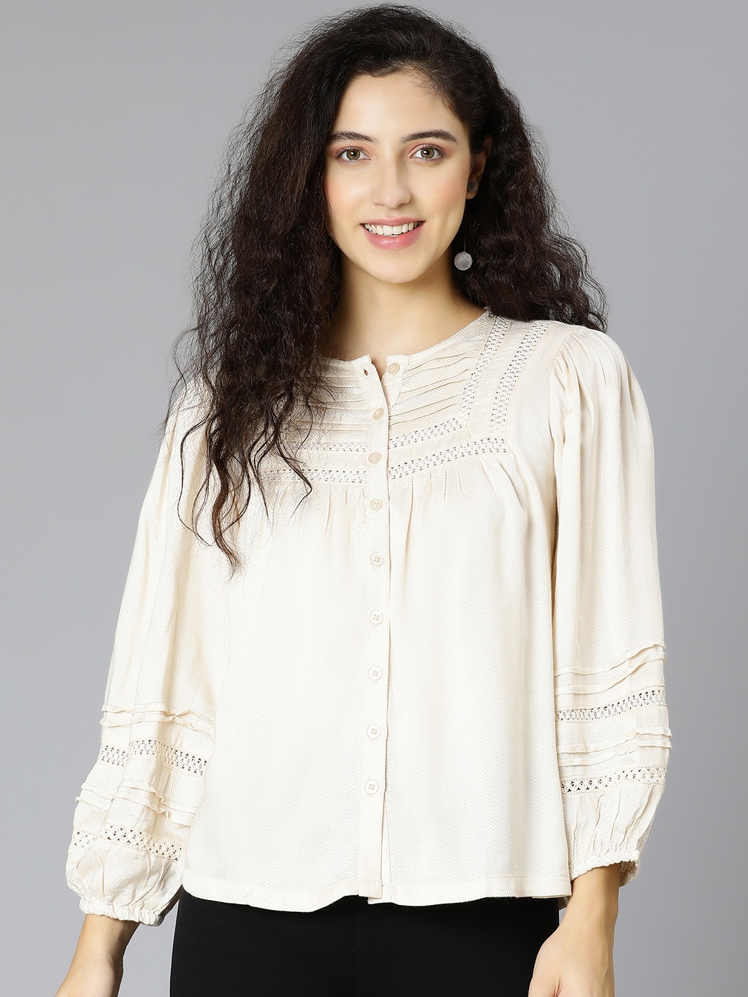 

Oxolloxo Women Beige Crepe Top