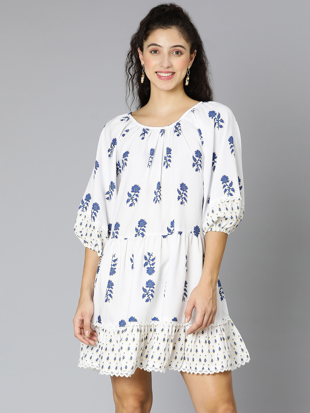 

Oxolloxo White Crepe A-Line Dress